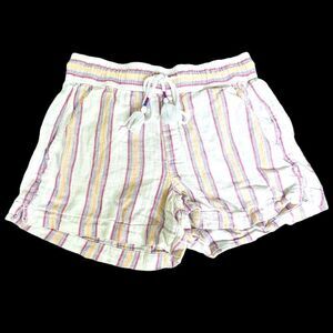 GAP STRIPED High Rise Elastic Waist Drawstring Shorts Size XS